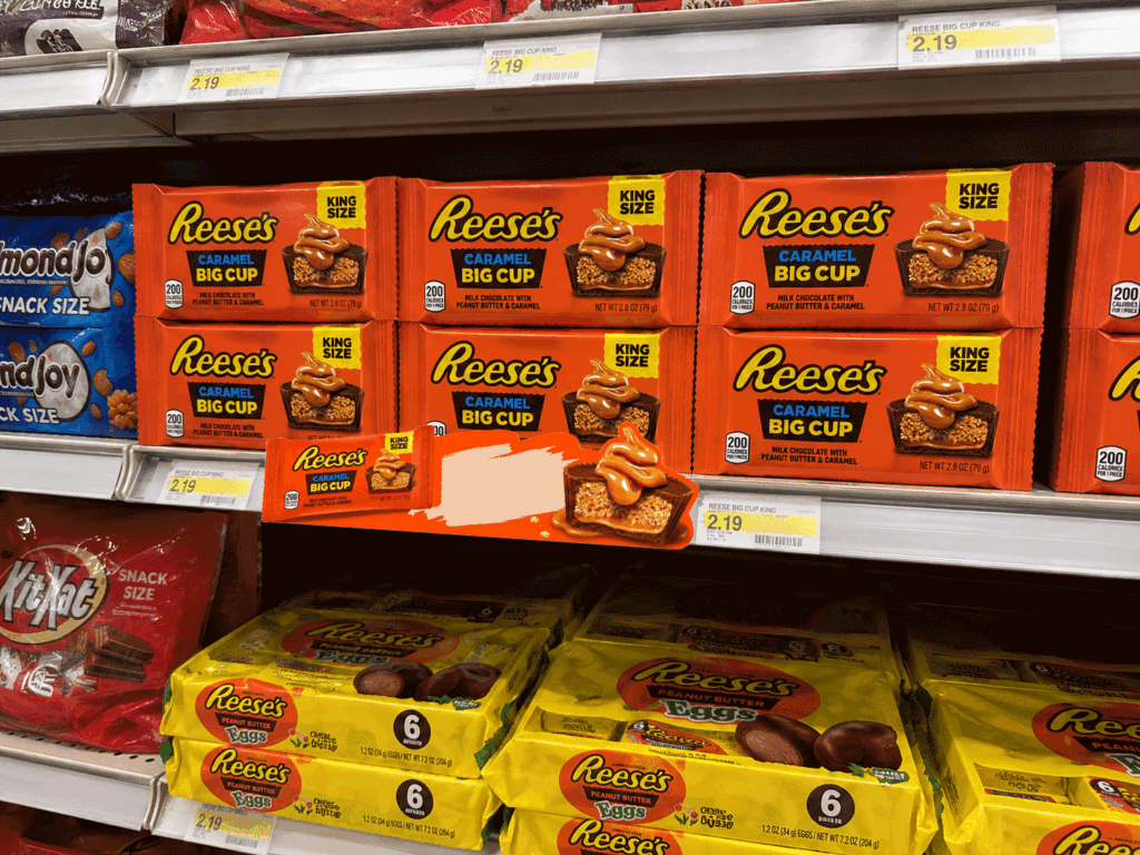 e-ink shelf talker for Reeses